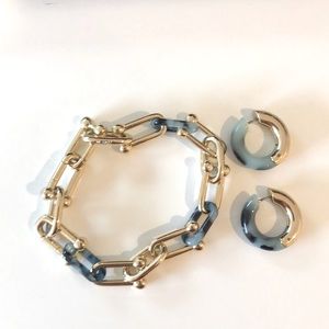 Tortoise turquoise bracelet and matching earrings
